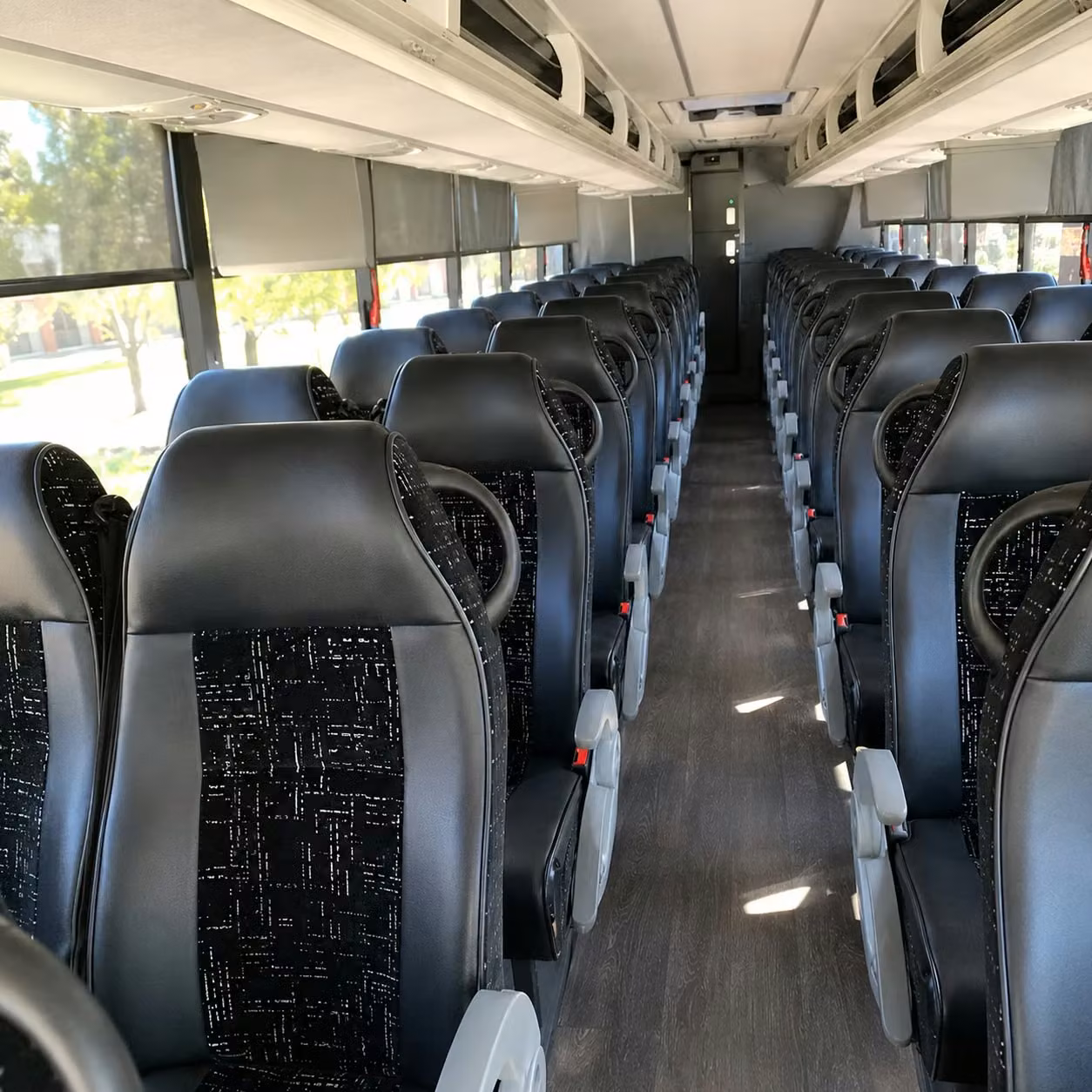 edison charter bus rental interior